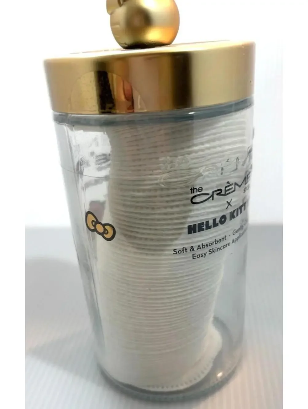 The Crème Shop x Hello Kitty Exfoliating Cotton Pads in Reusable Glass Jar